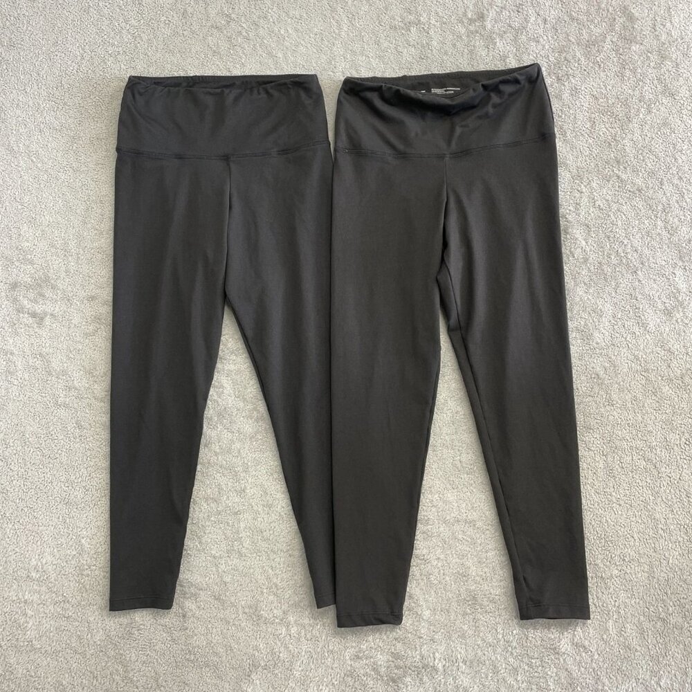 NWOT Felina Women's M/L High-Waist Black Leggings 2-Pack Polyester/Spandex - Picture 3 of 5